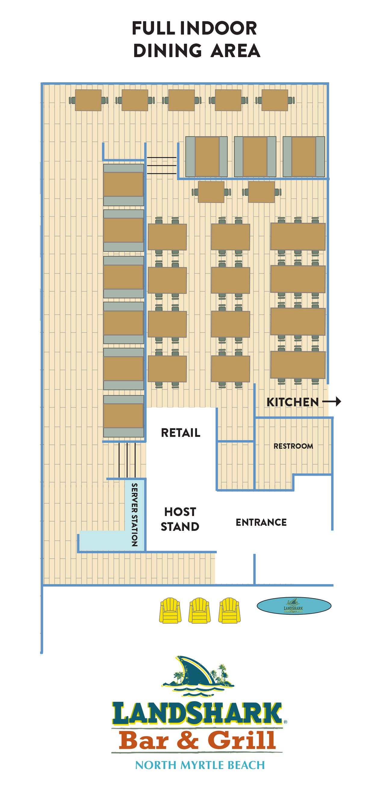 A image with a floor plan for full dining area of the property. Visually impaired customers please call for assistance.